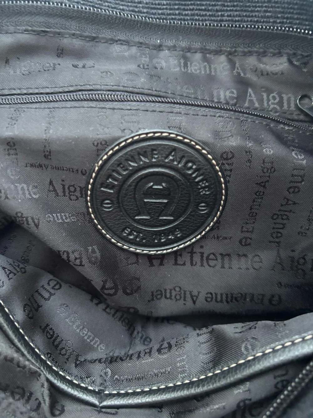 Vintage Etienne Aigner Black Woven Shoulder Bag with Gold hardware EUC